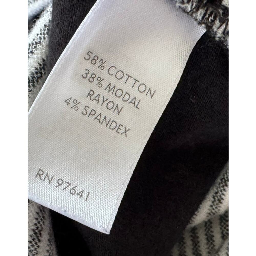 J. Jill Small Petite SP V Neck Dress Black White Check Cotton Modal Rayon - Picture 6 of 12